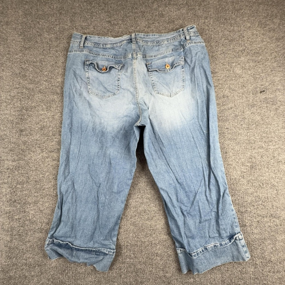 BandolinoBlu Capri Jeans Womens 22W Light Wash High Rise Relaxed Cuffed Denim - Picture 8 of 9